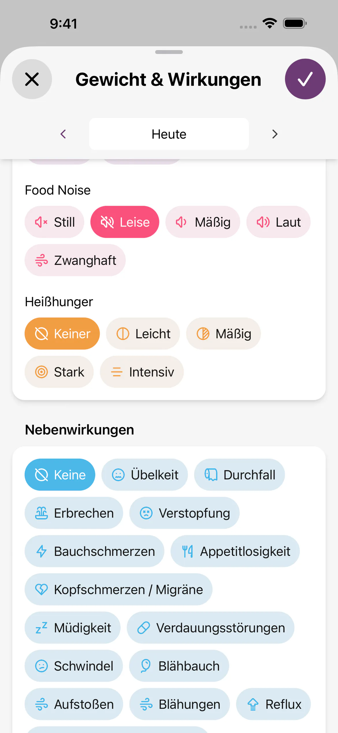 Täglicher Check-in mit leisem Food Noise, ohne Heißhunger und ohne Nebenwirkungen